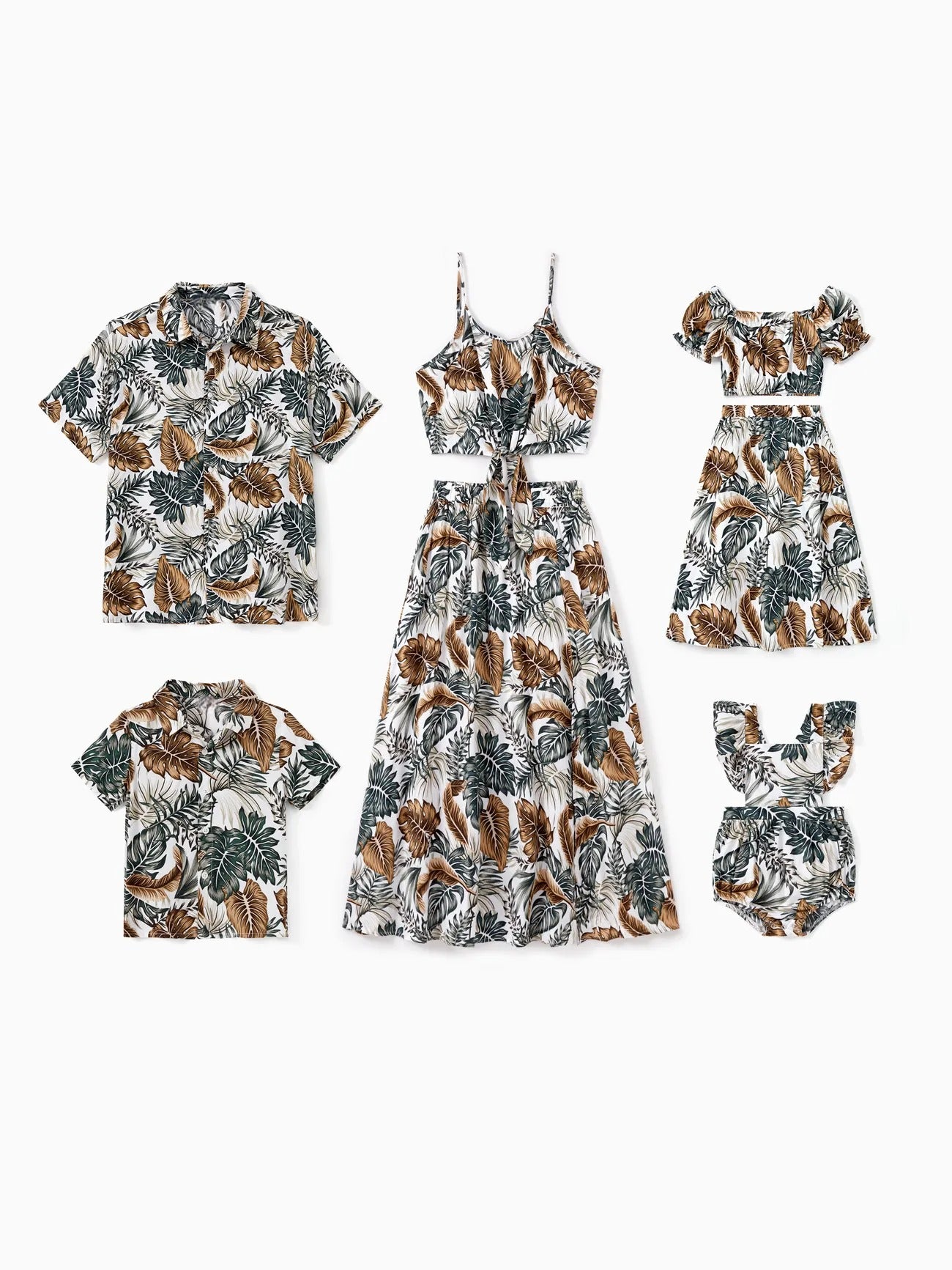 Leaf Pattern Family Matching Sets-Vacay Outfit