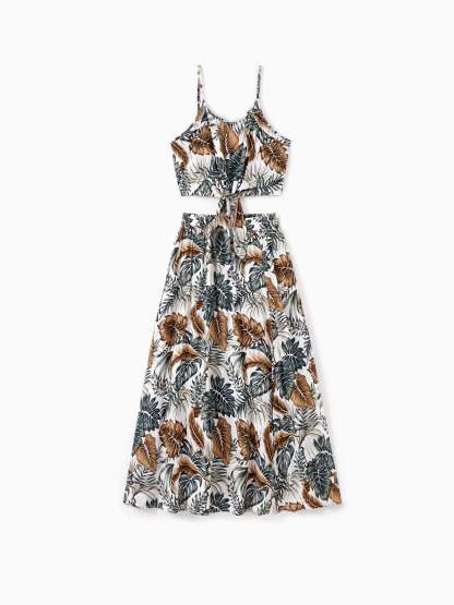 Leaf Pattern Family Matching Sets-Vacay Outfit