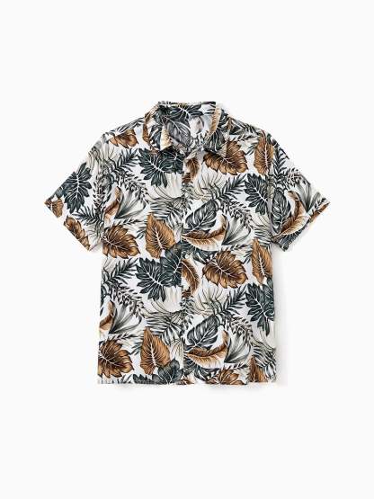 Leaf Pattern Family Matching Sets-Vacay Outfit
