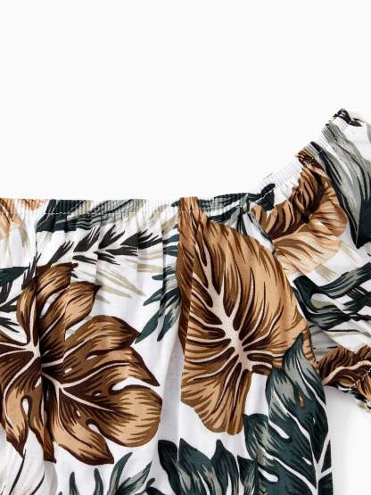 Leaf Pattern Family Matching Sets-Vacay Outfit