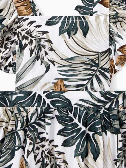 Leaf Pattern Family Matching Sets-Vacay Outfit