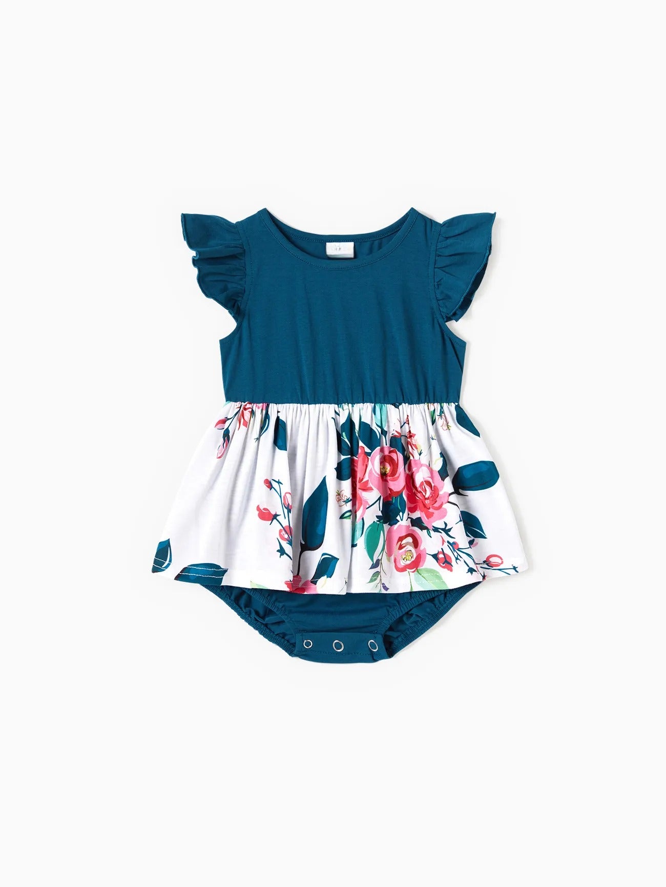 Family Matching Sets Floral Print Dresses And T Shirt-Vacay Outfit