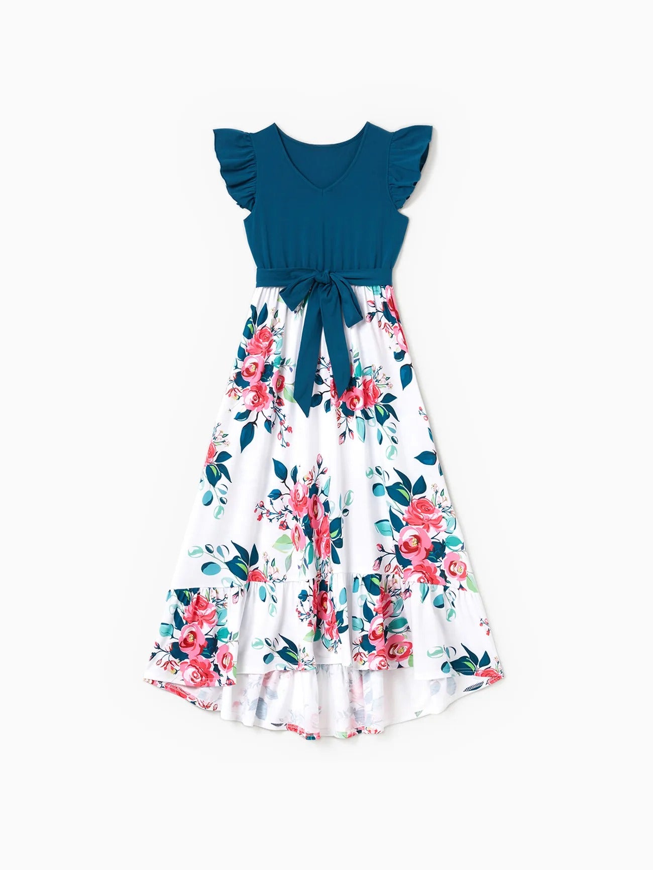Family Matching Sets Floral Print Dresses And T Shirt-Vacay Outfit