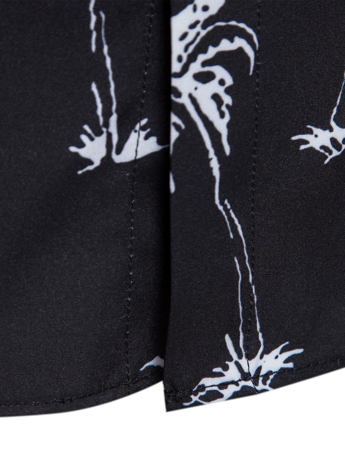 Flamingo And Tropical Patterned Shirt-Vacay Outfit