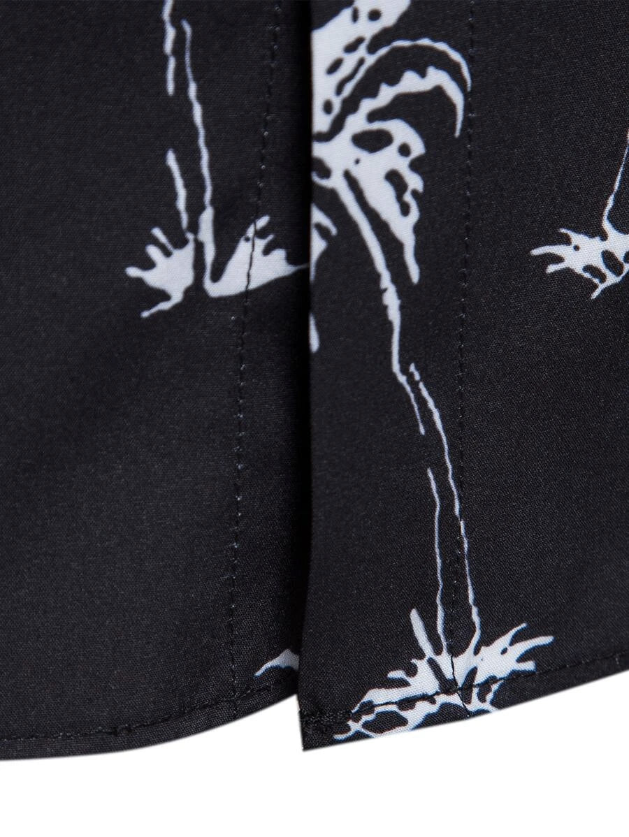 Flamingo And Tropical Print Shirt-Vacay Outfit