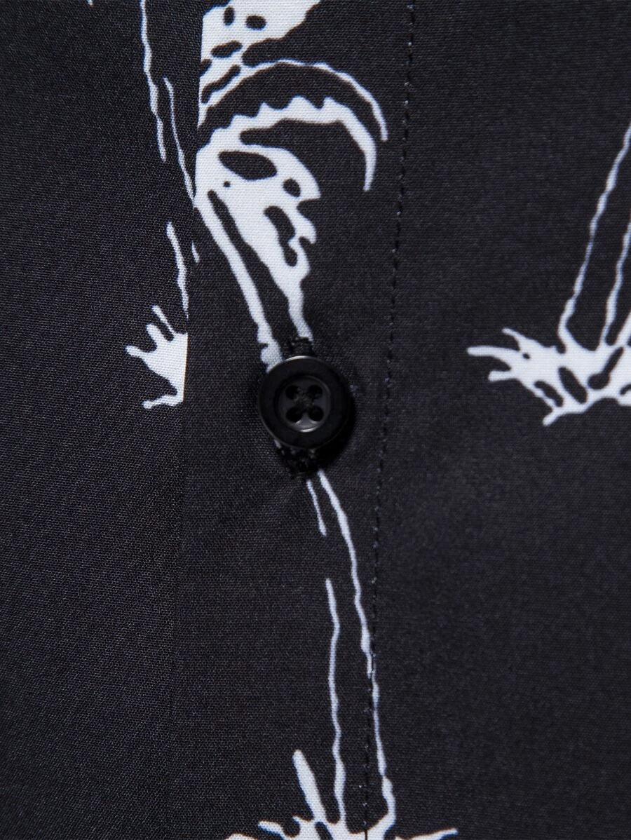 Flamingo And Tropical Print Shirt-Vacay Outfit