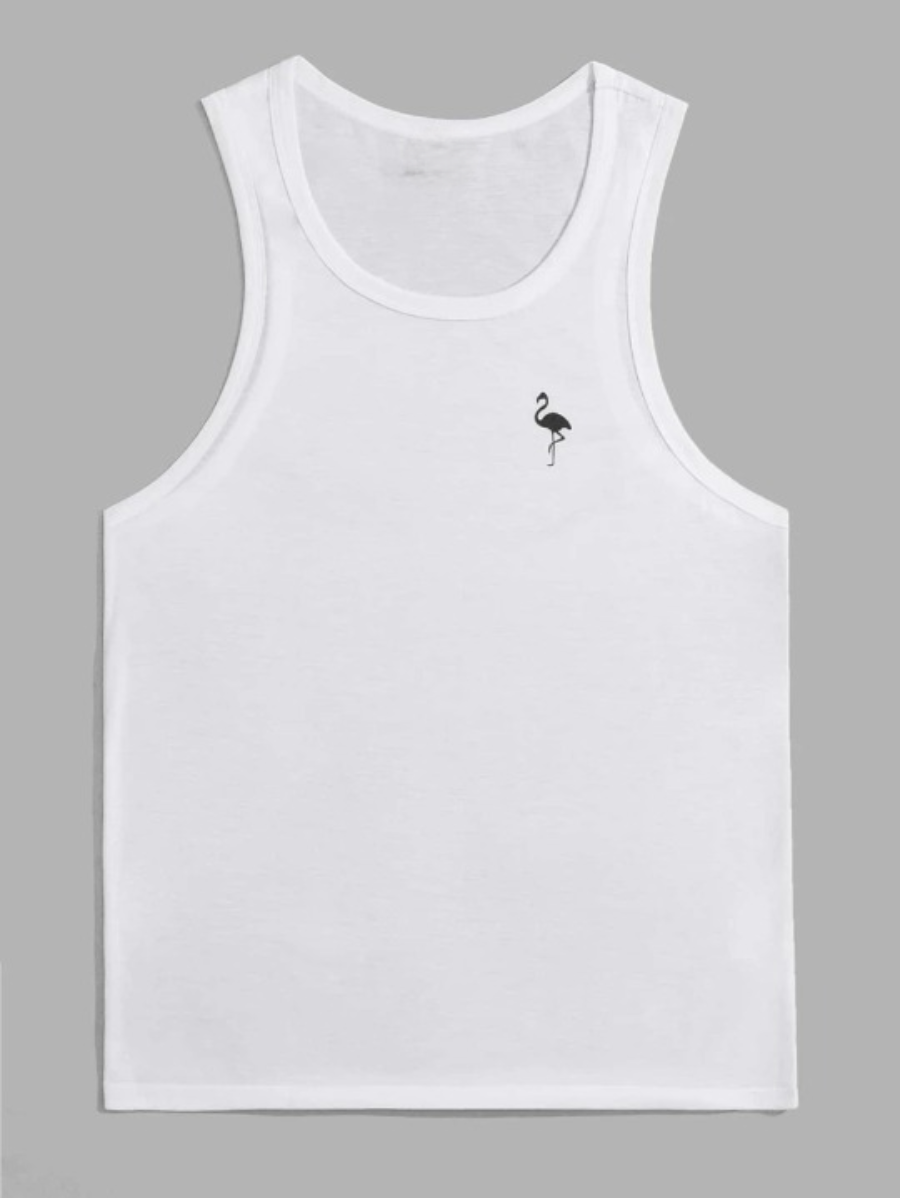 Tropical Flamingo Sleeveless Top-Vacay Outfit