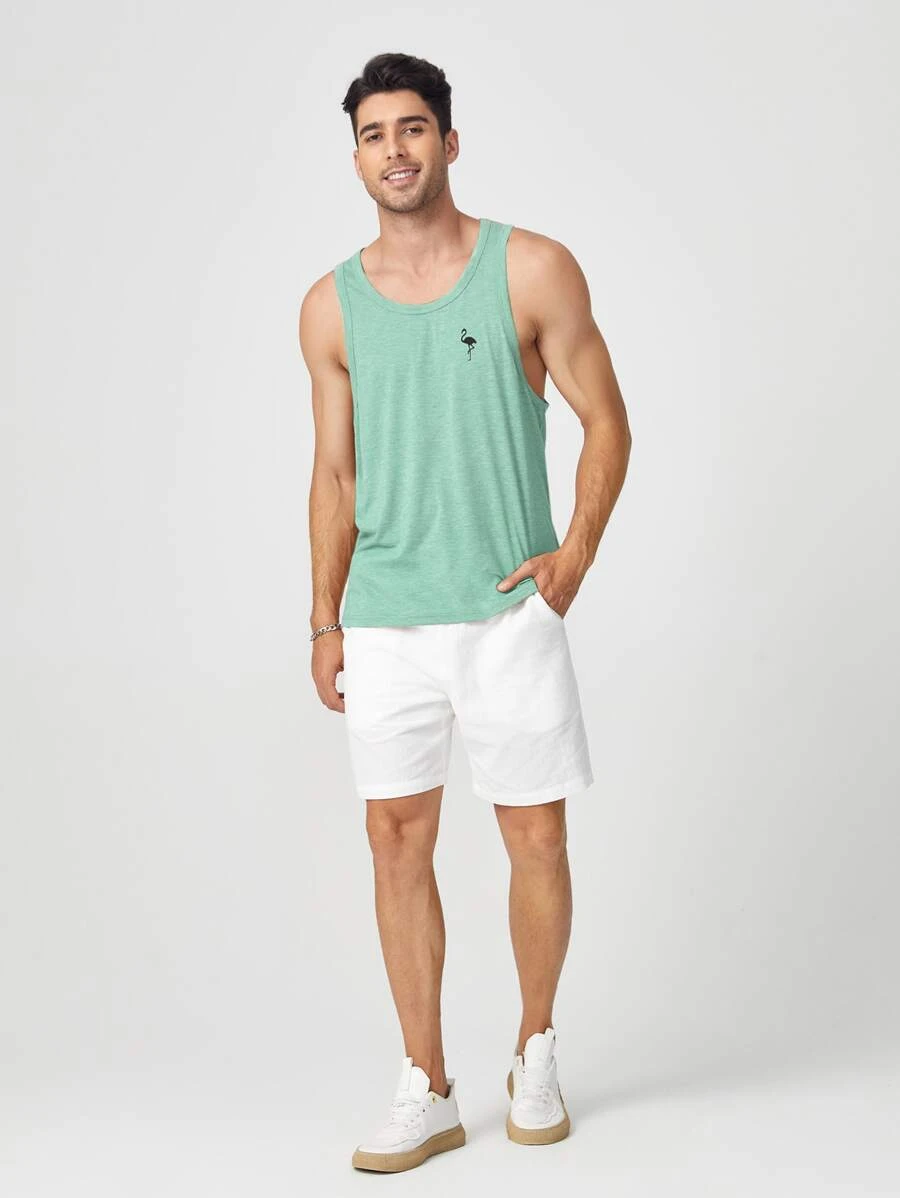 Tropical Flamingo Sleeveless Top-Vacay Outfit