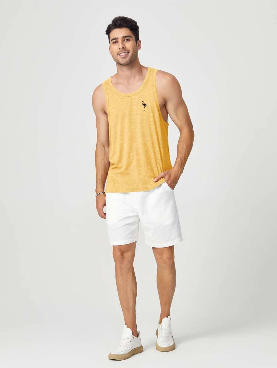 Tropical Flamingo Sleeveless Top-Vacay Outfit