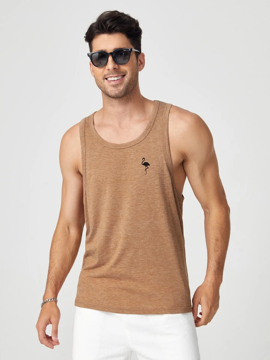 Tropical Flamingo Sleeveless Top-Vacay Outfit