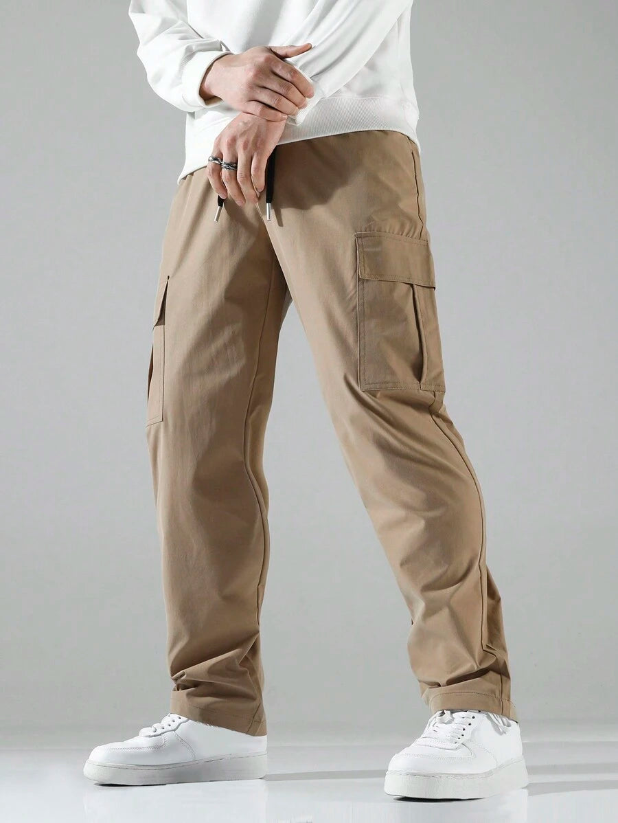 Flap Pocket Long Cargo Pants-Vacay Outfit