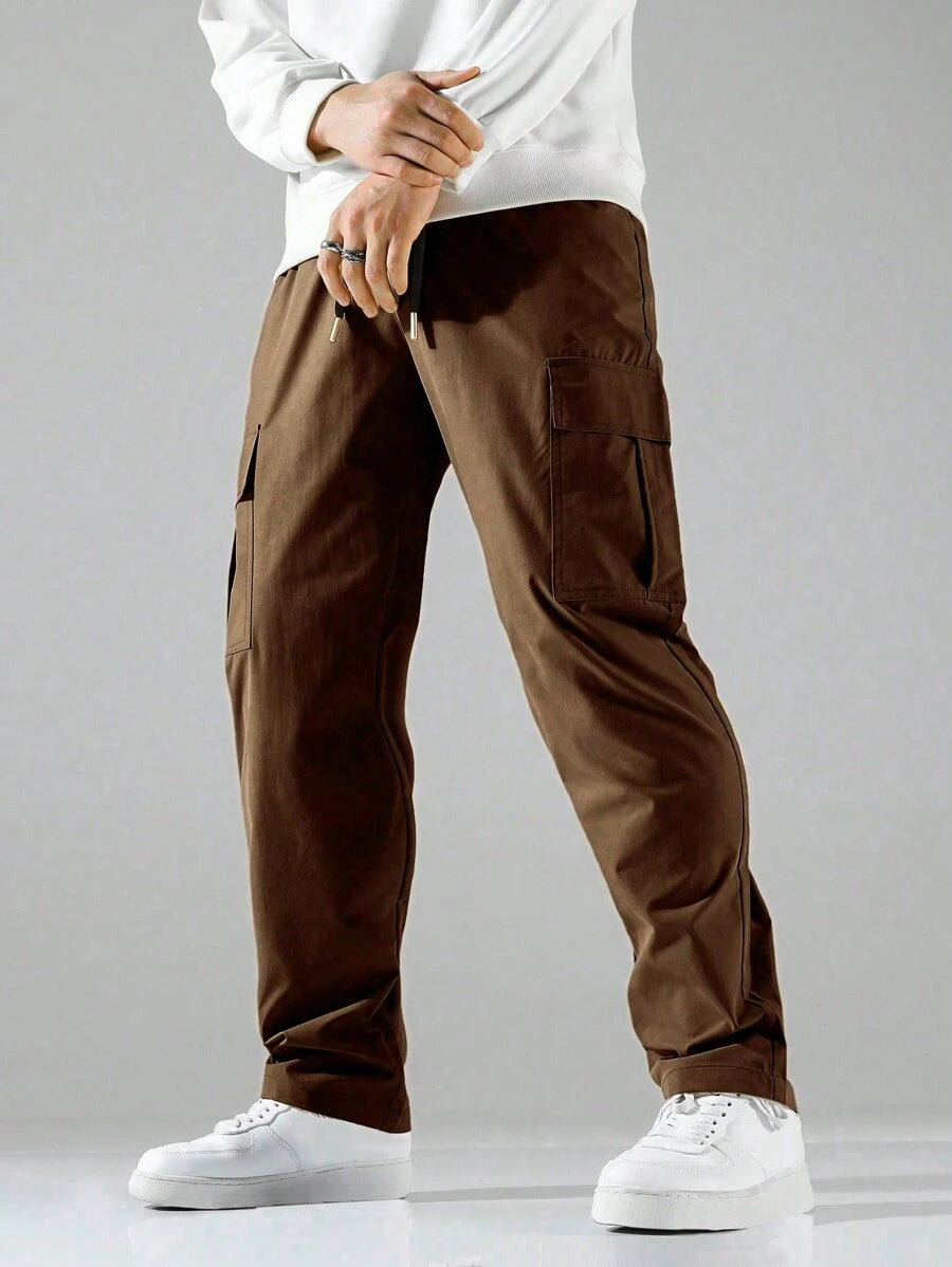 Flap Pocket Long Cargo Pants-Vacay Outfit