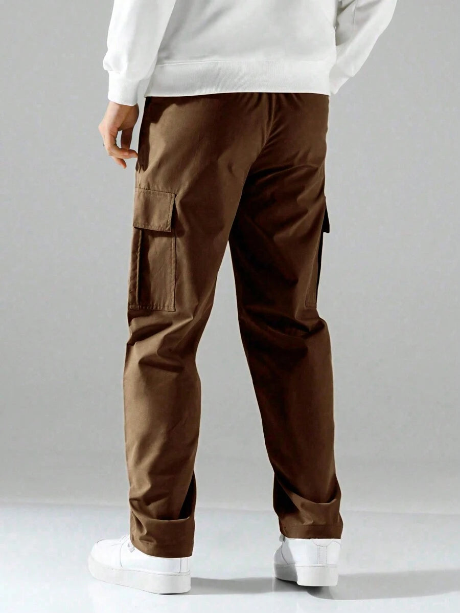 Flap Pocket Long Cargo Pants-Vacay Outfit