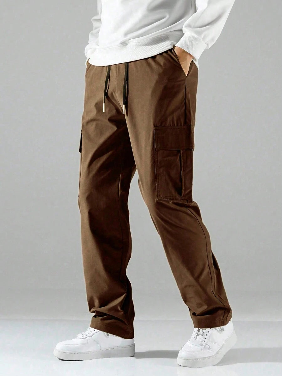 Flap Pocket Long Cargo Pants-Vacay Outfit