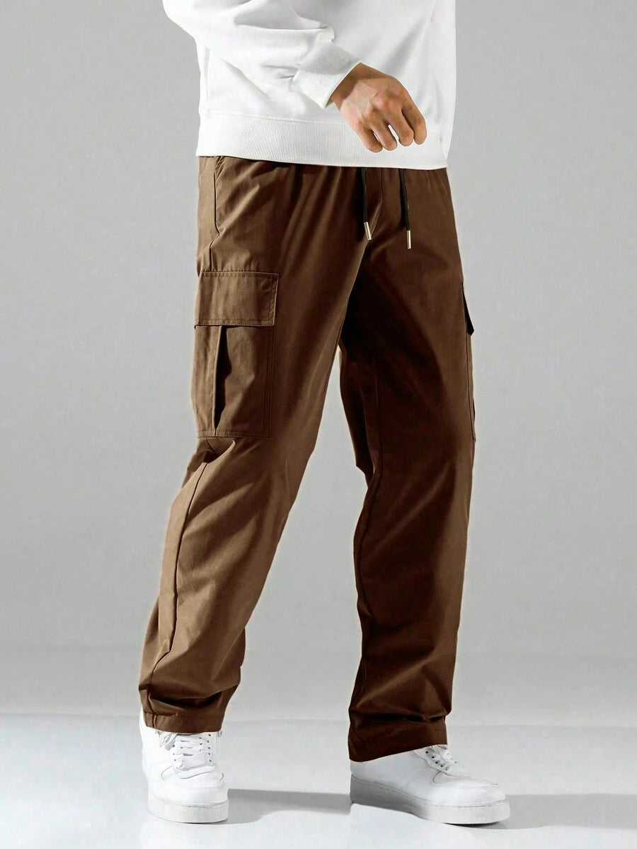 Flap Pocket Long Cargo Pants-Vacay Outfit
