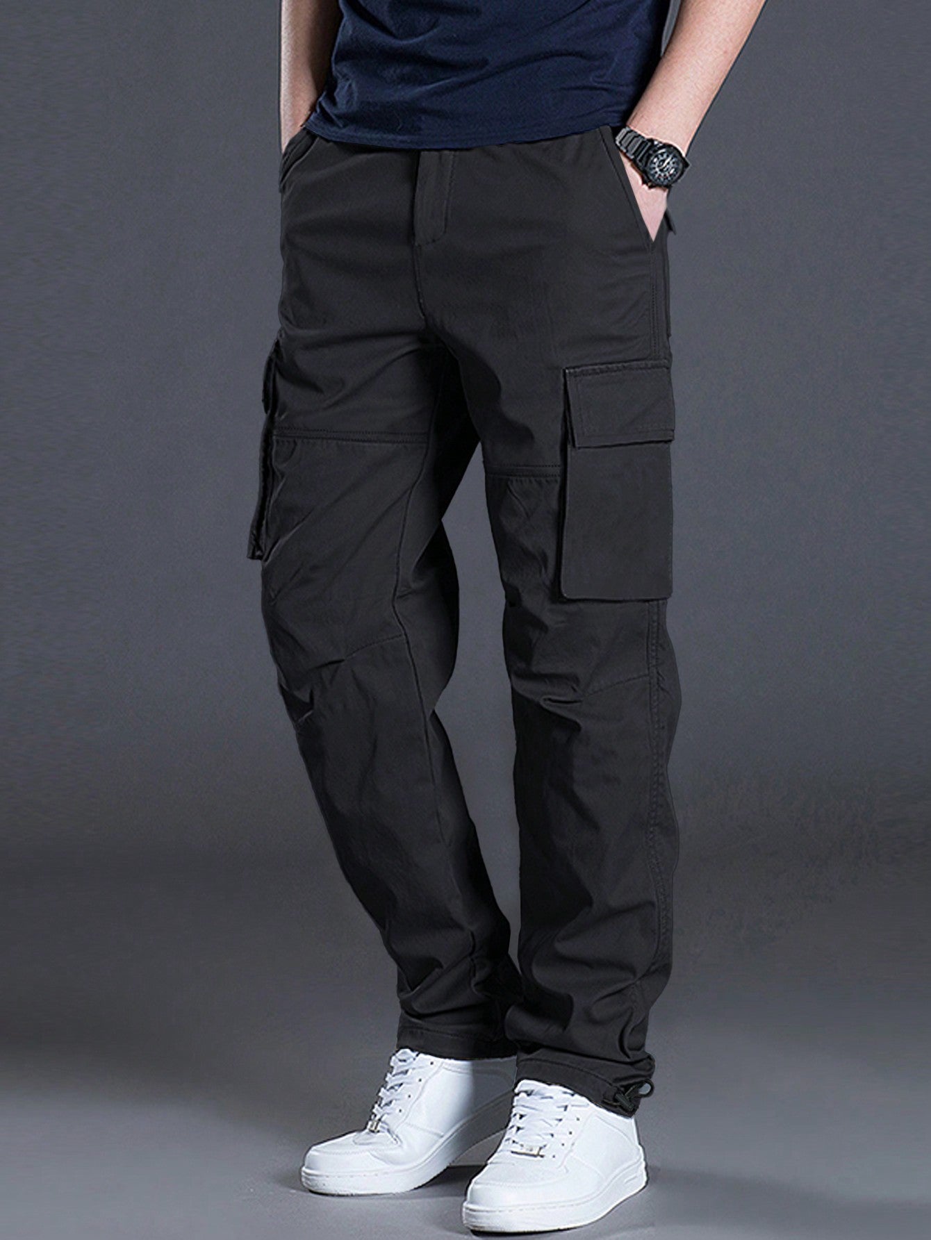 Flap Pocket Side Cargo Pants-Vacay Outfit