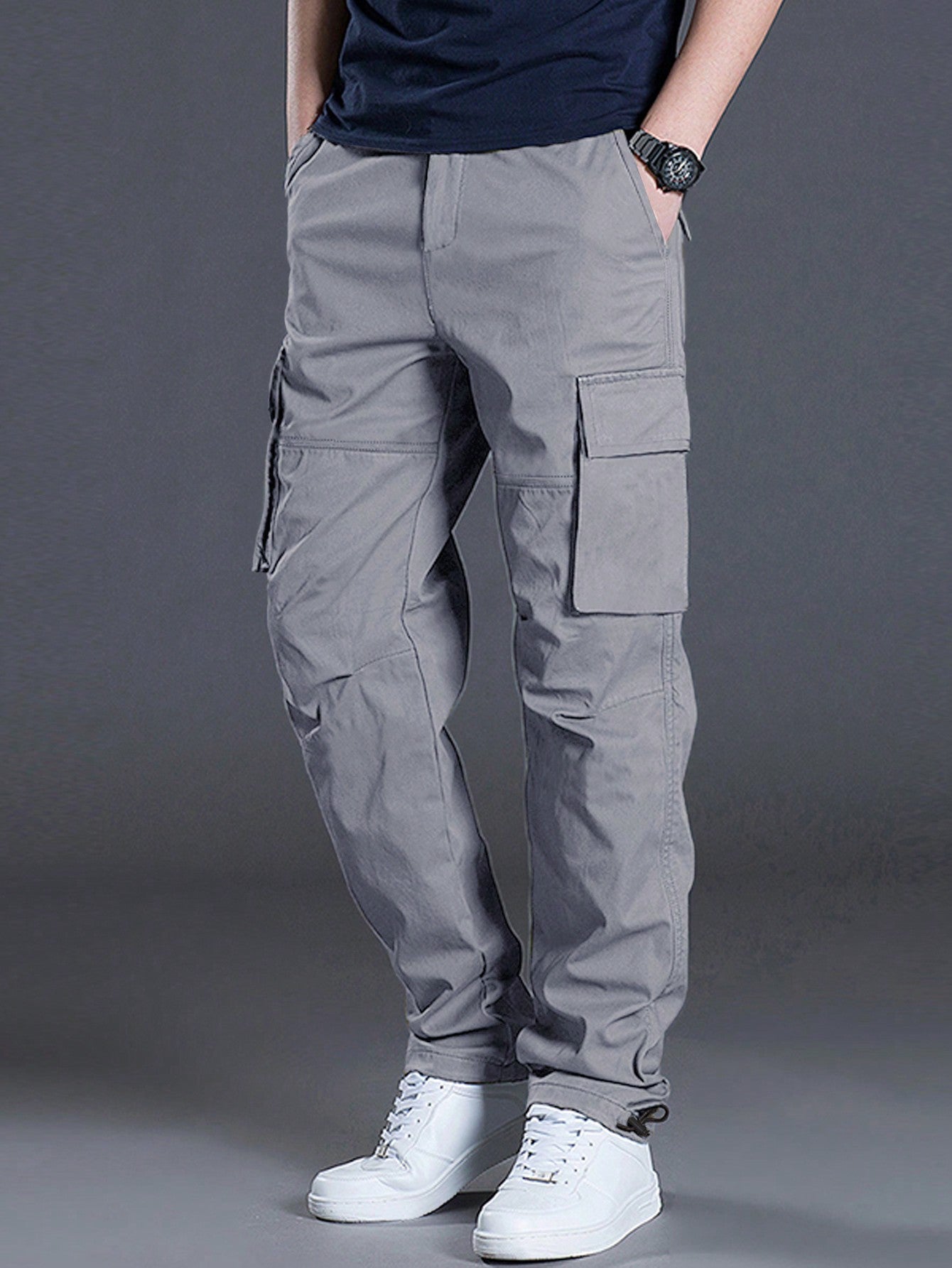 Flap Pocket Side Cargo Pants-Vacay Outfit