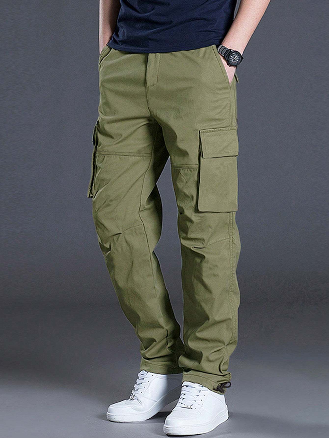 Flap Pocket Side Cargo Pants-Vacay Outfit