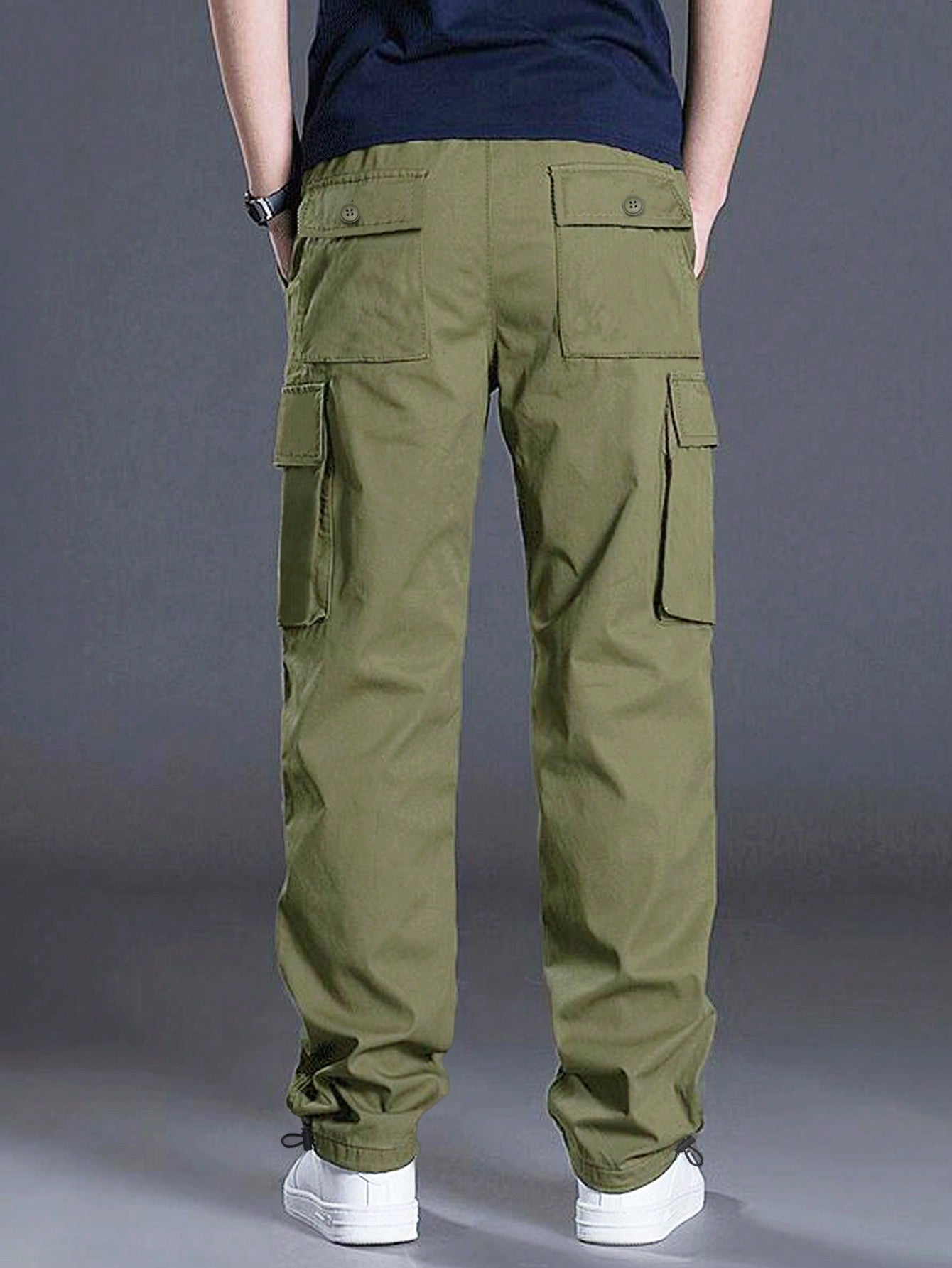Flap Pocket Side Cargo Pants-Vacay Outfit