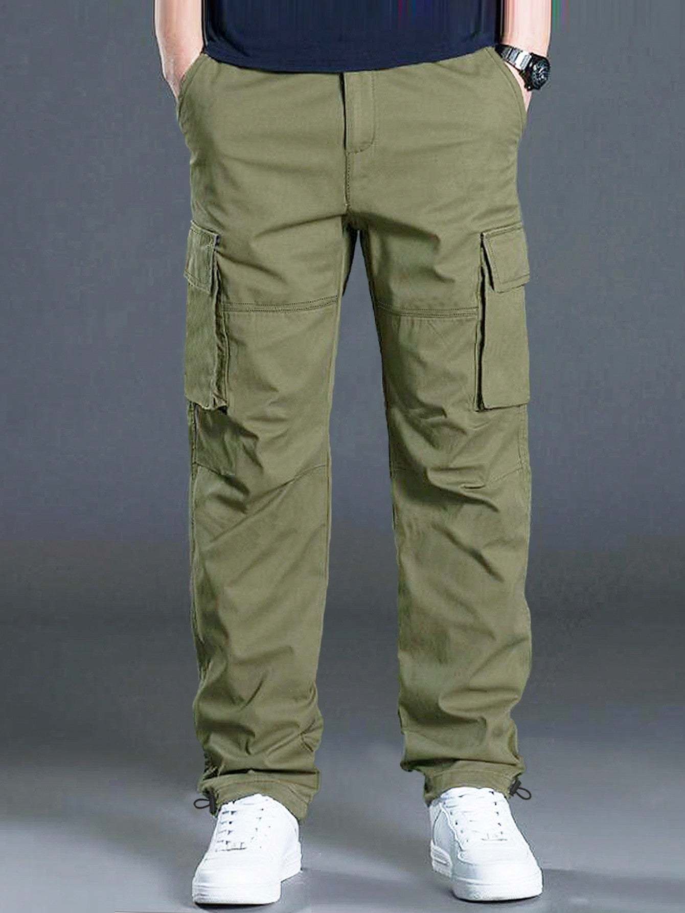Flap Pocket Side Cargo Pants-Vacay Outfit