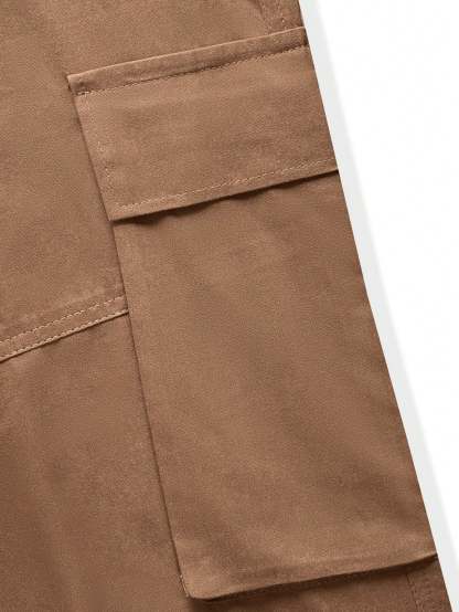Flap Pocket Side Cargo Pants-Vacay Outfit