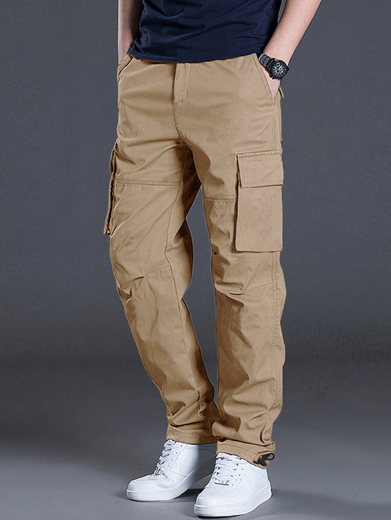 Flap Pocket Side Cargo Pants-Vacay Outfit
