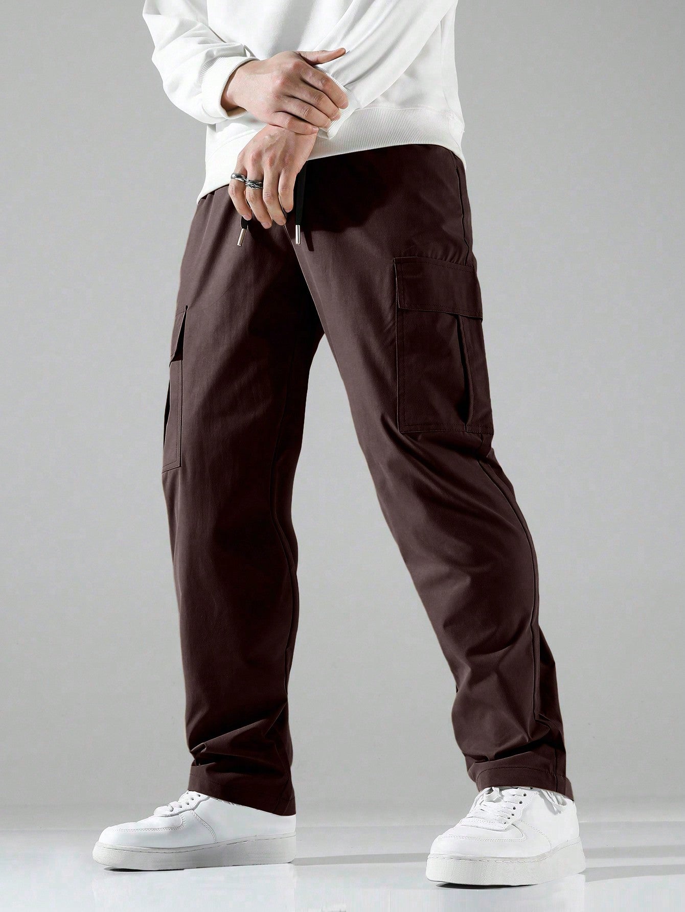 Flap Pocket Side Cargo Pants-Vacay Outfit
