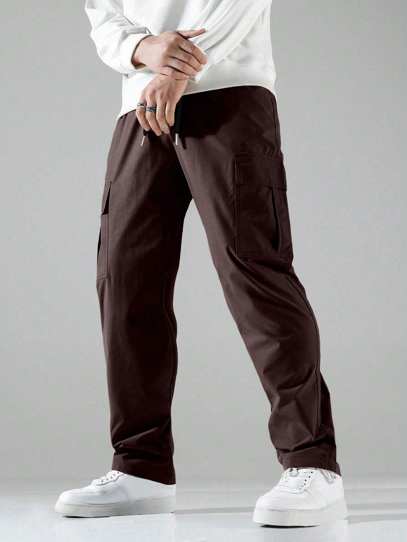 Flap Pocket Side Cargo Pants-Vacay Outfit