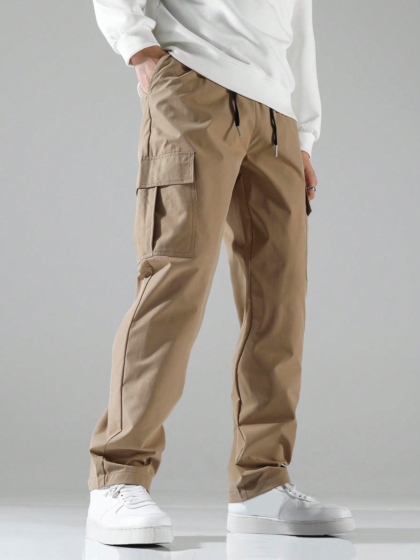 Flap Pocket Side Cargo Pants-Vacay Outfit