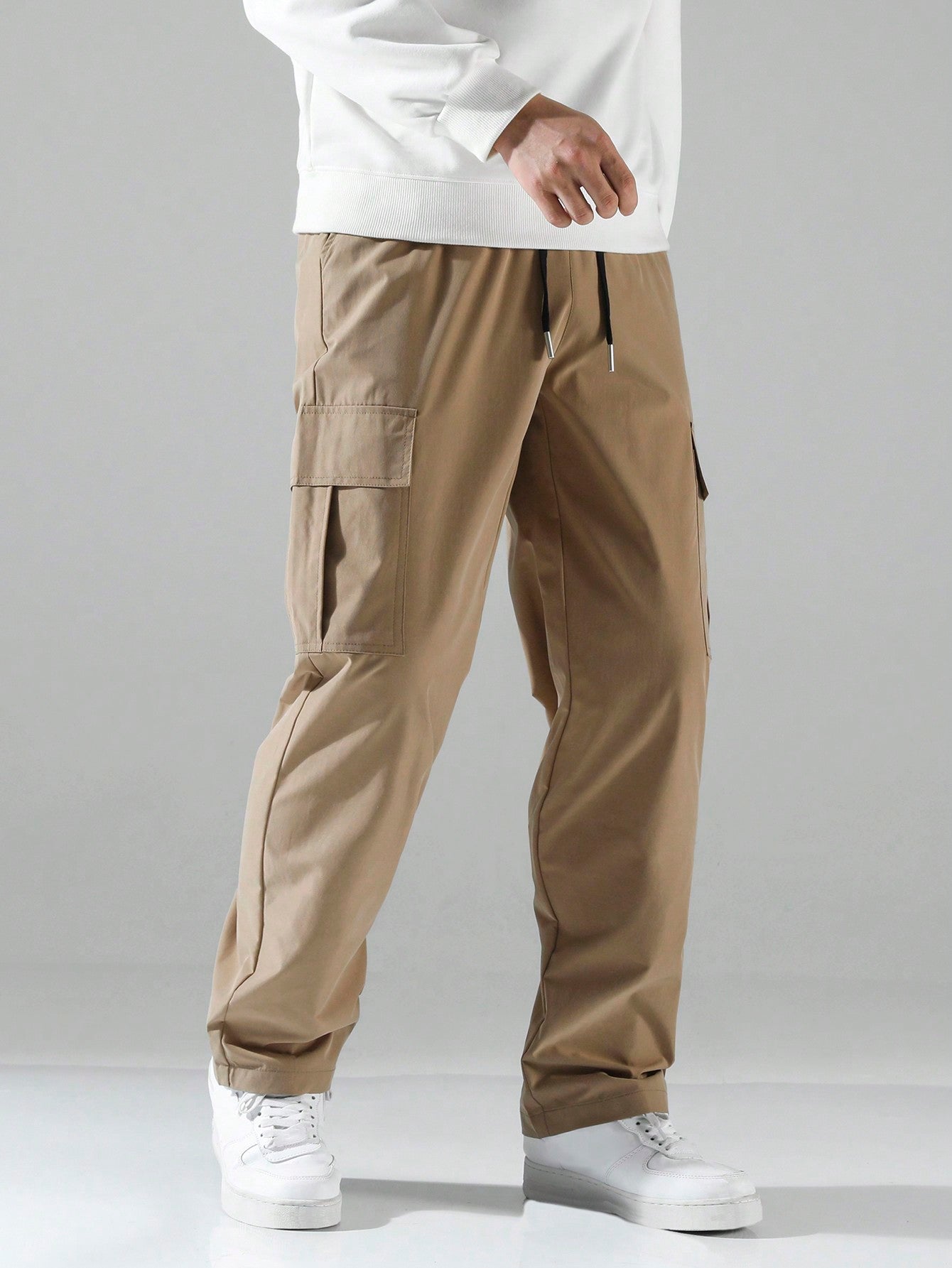 Flap Pocket Side Cargo Pants-Vacay Outfit