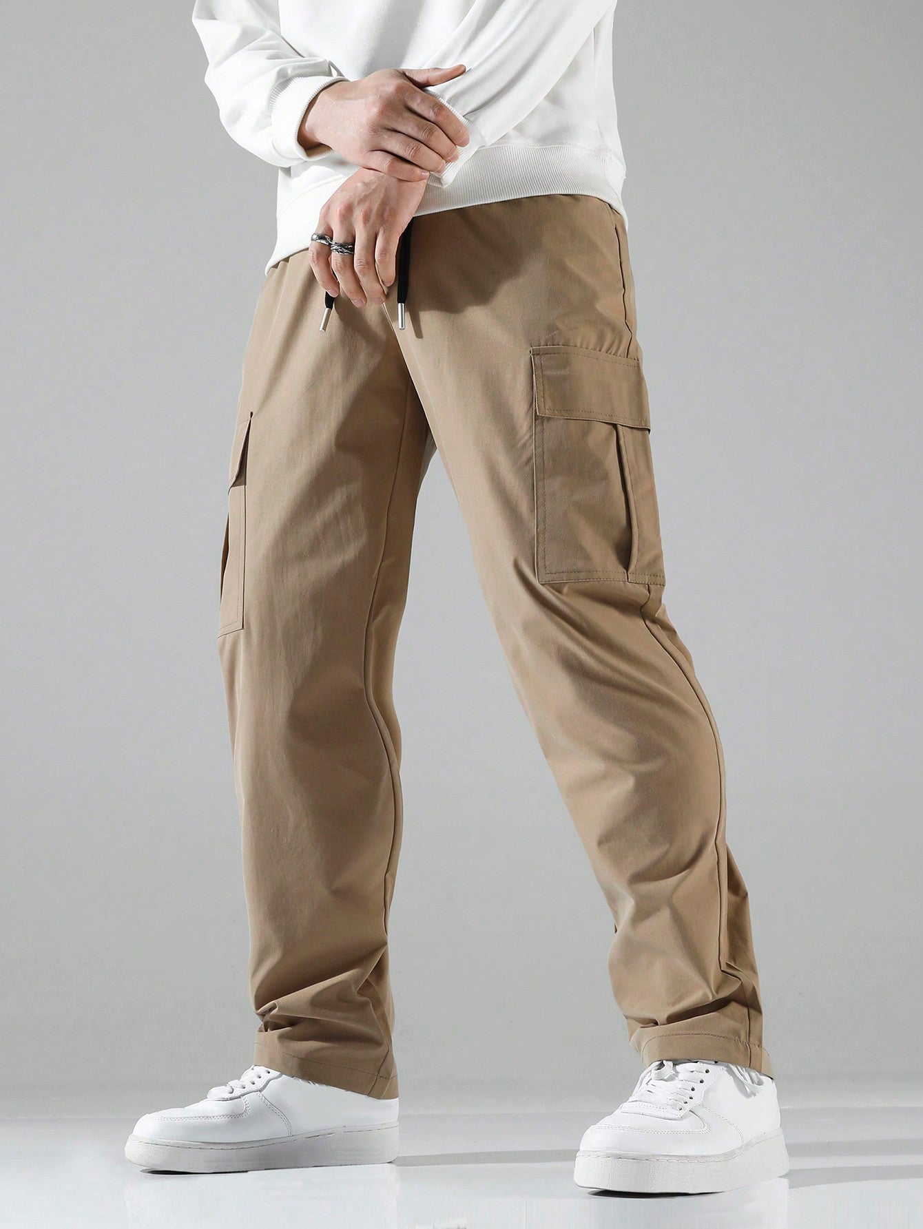 Flap Pocket Side Cargo Pants-Vacay Outfit
