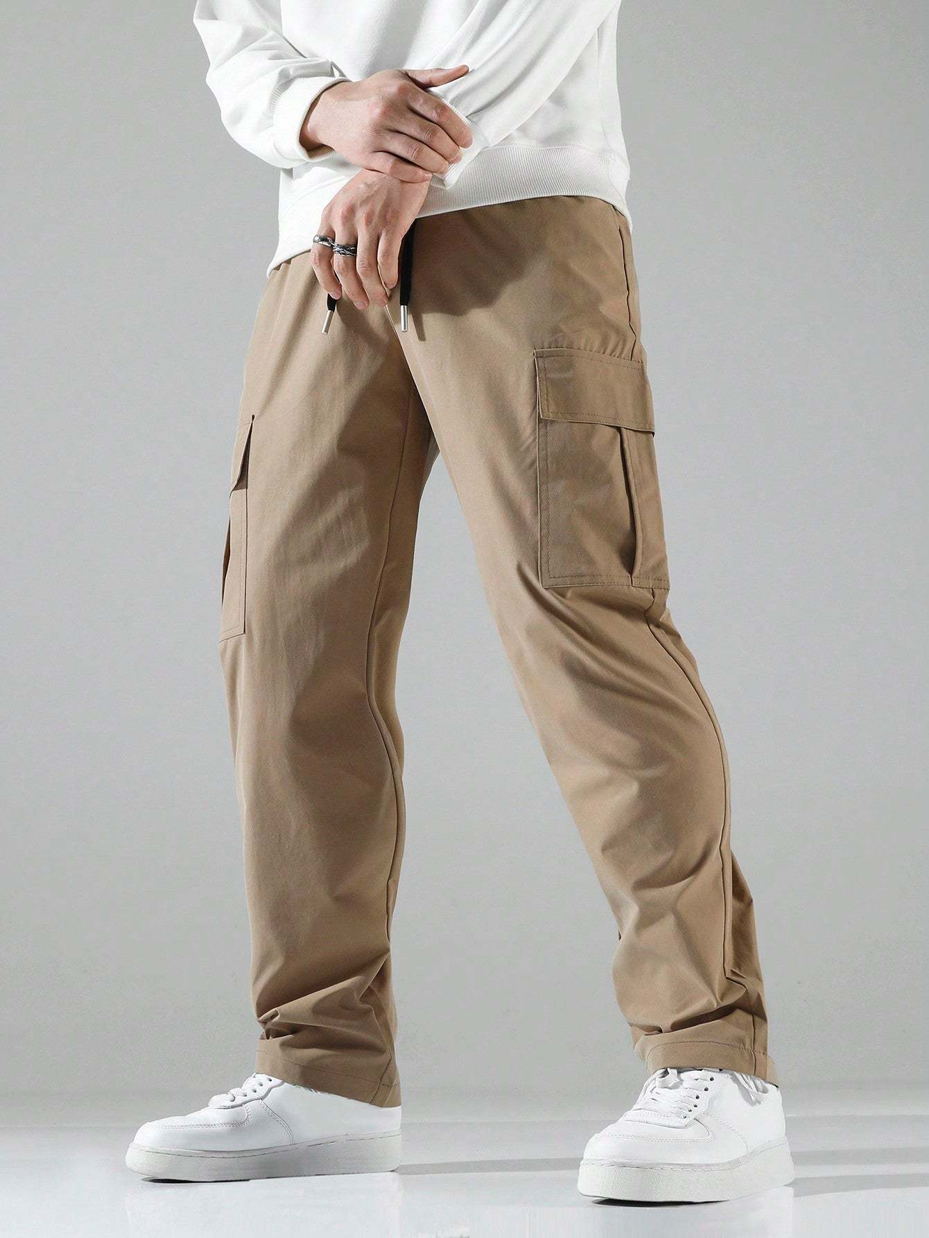 Flap Pocket Side Cargo Pants-Vacay Outfit