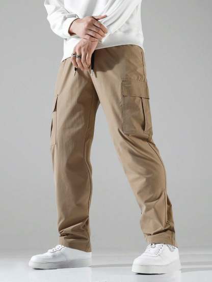 Flap Pocket Side Cargo Pants-Vacay Outfit