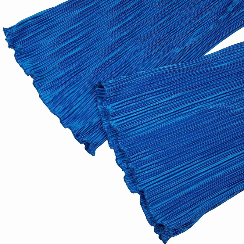 Flare Pleated Wide Leg Pants Co-Ord Sets-Vacay Outfit