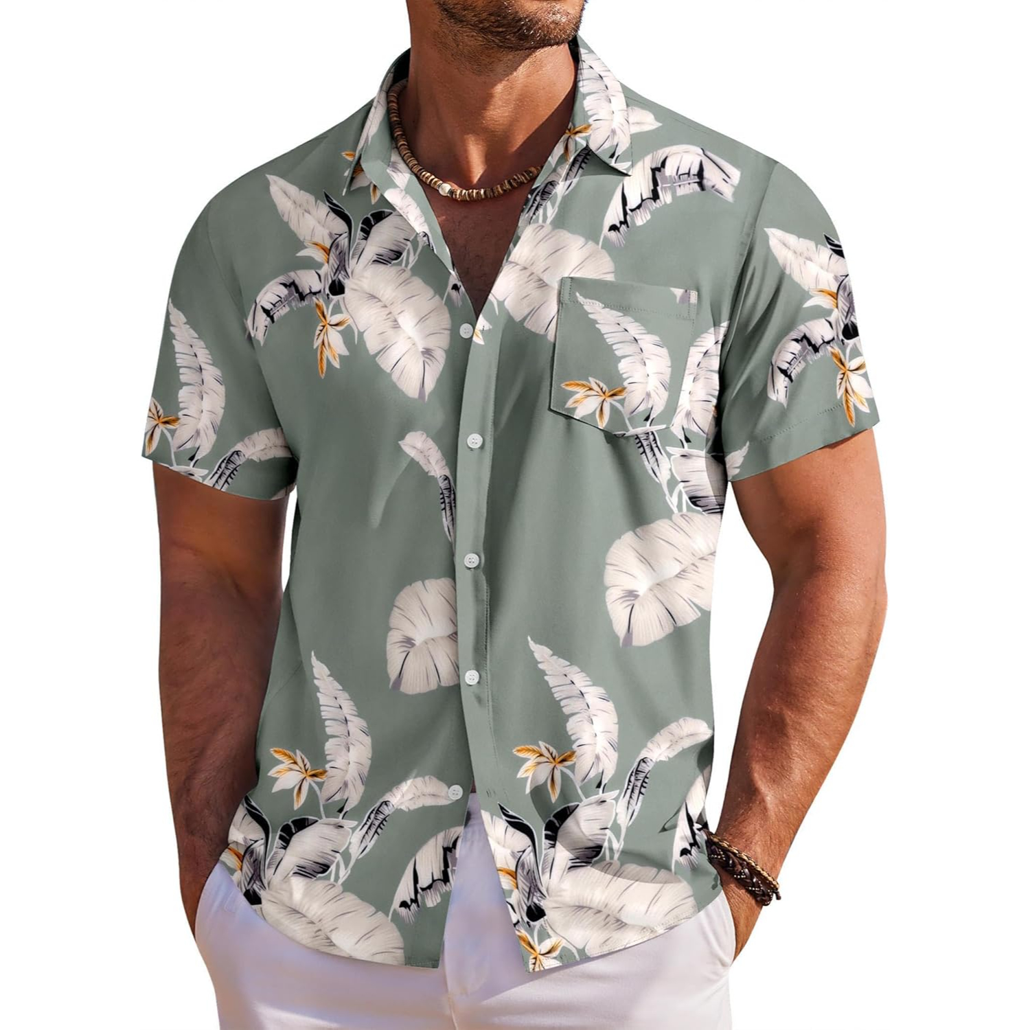 Floral Tropical Beach Short Sleeve Short Shirt