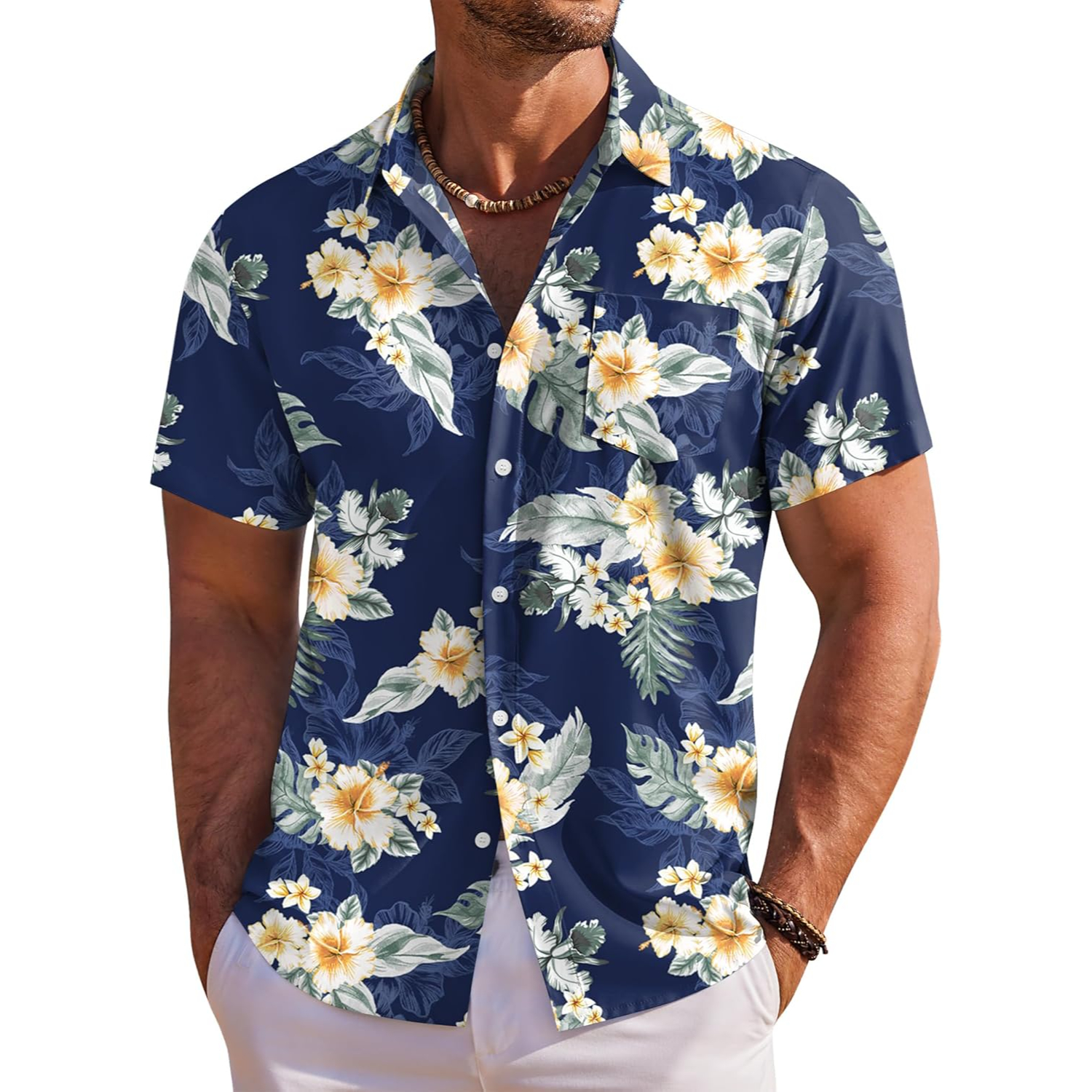 Floral Tropical Beach Short Sleeve Short Shirt