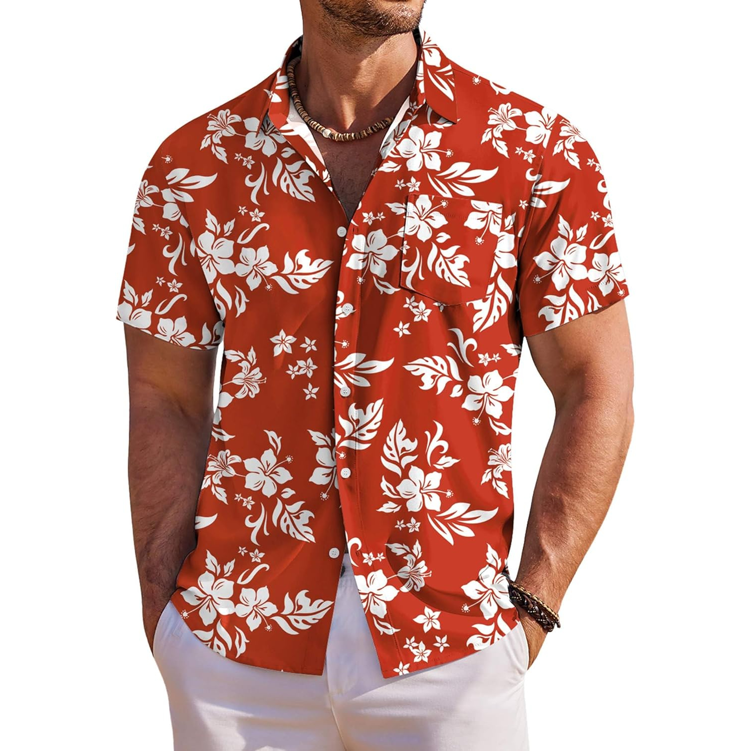 Floral Tropical Beach Short Sleeve Short Shirt