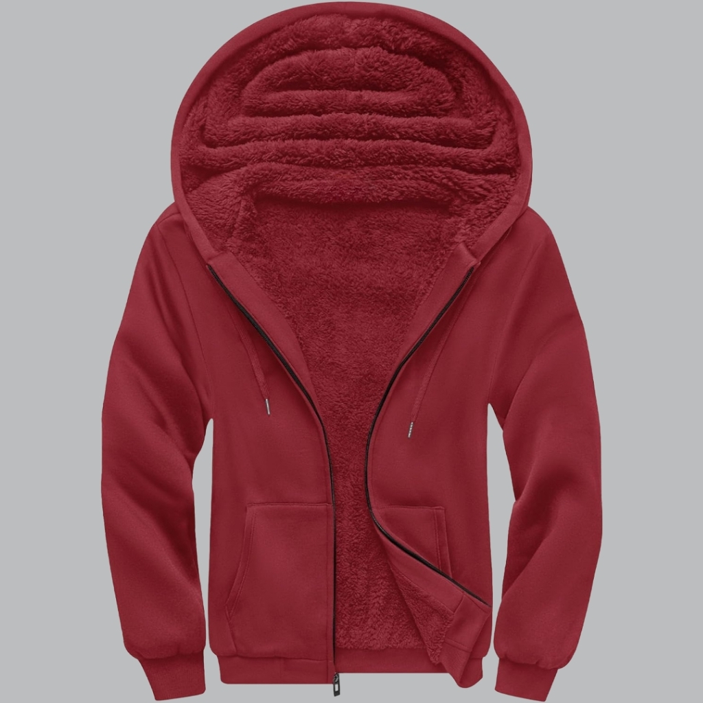 Full Zip Up Thick Sherpa Lined Hooded