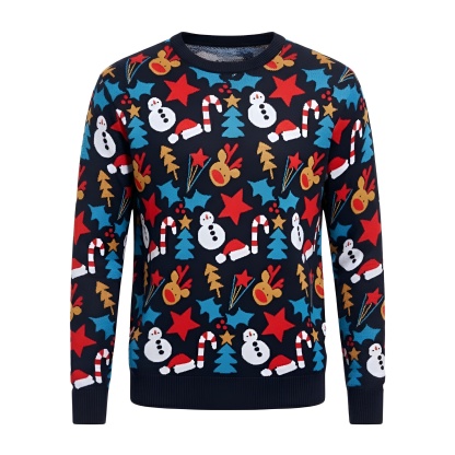 Ugly Christmas Sweater For Men With Rudolph Reindeer Design