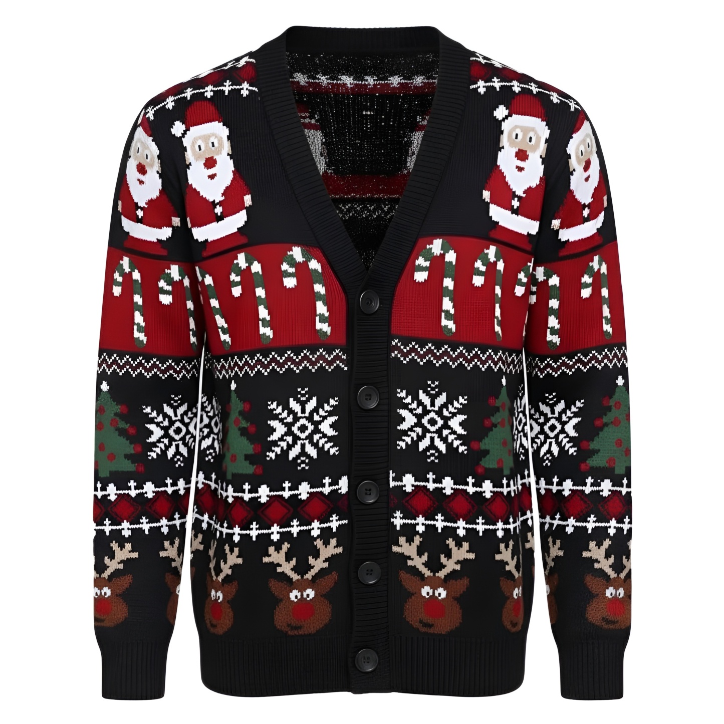 Ugly Christmas Sweater For Men With Rudolph Reindeer Design