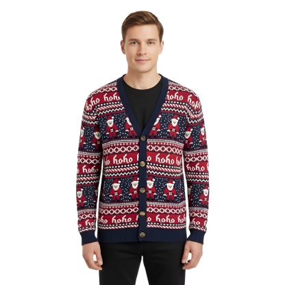 Ugly Christmas Sweater For Men With Rudolph Reindeer Design