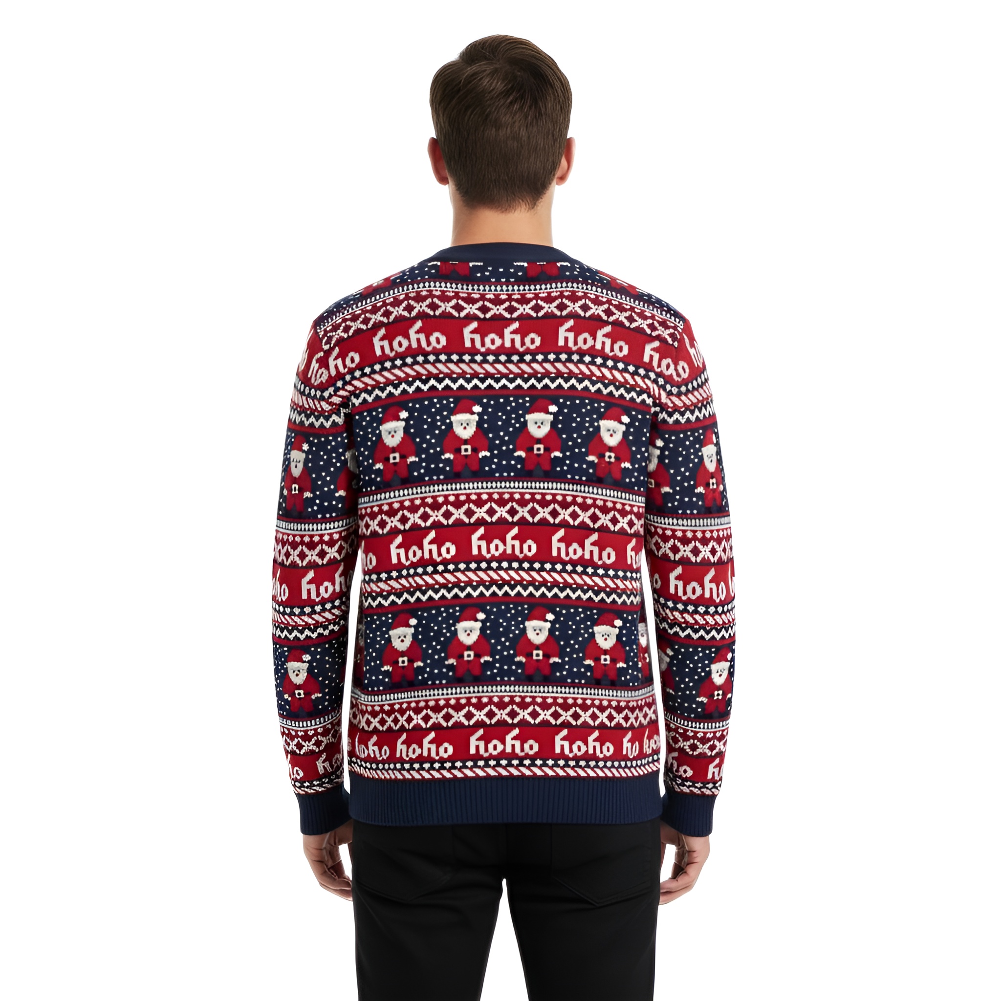Ugly Christmas Sweater For Men With Rudolph Reindeer Design