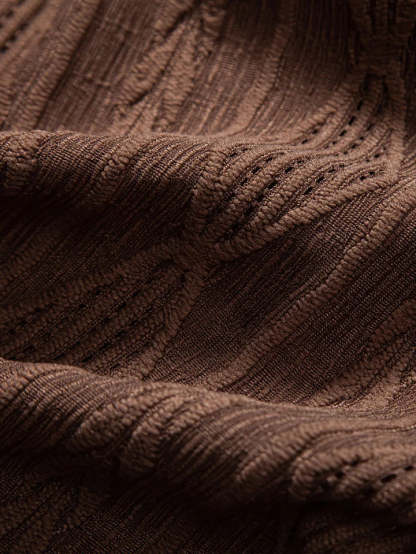 Geometric Patterned Jacquard Cuban Shirt-Vacay Outfit