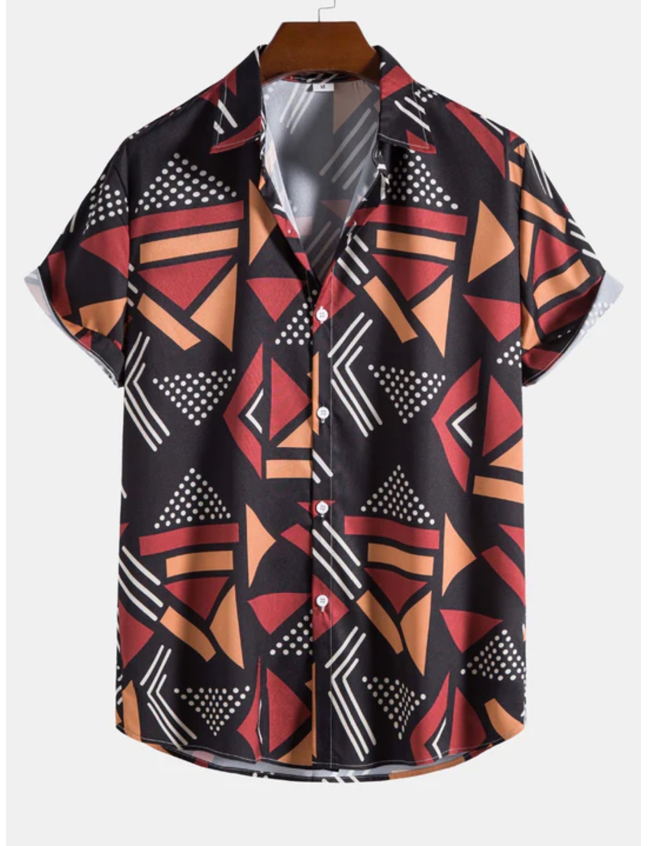 Geometric Pattern Shirt And Swim Trunks-Vacay Outfit