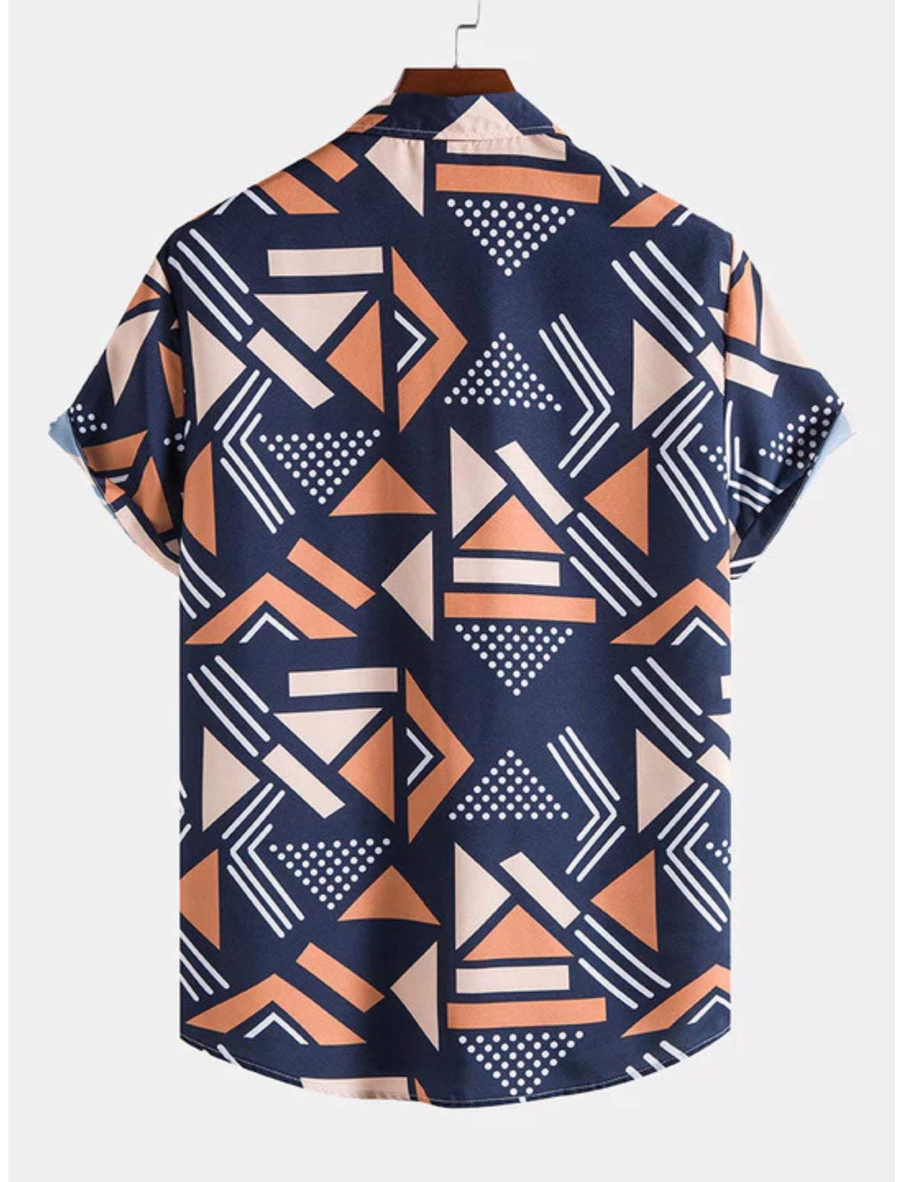 Geometric Pattern Shirt And Swim Trunks-Vacay Outfit