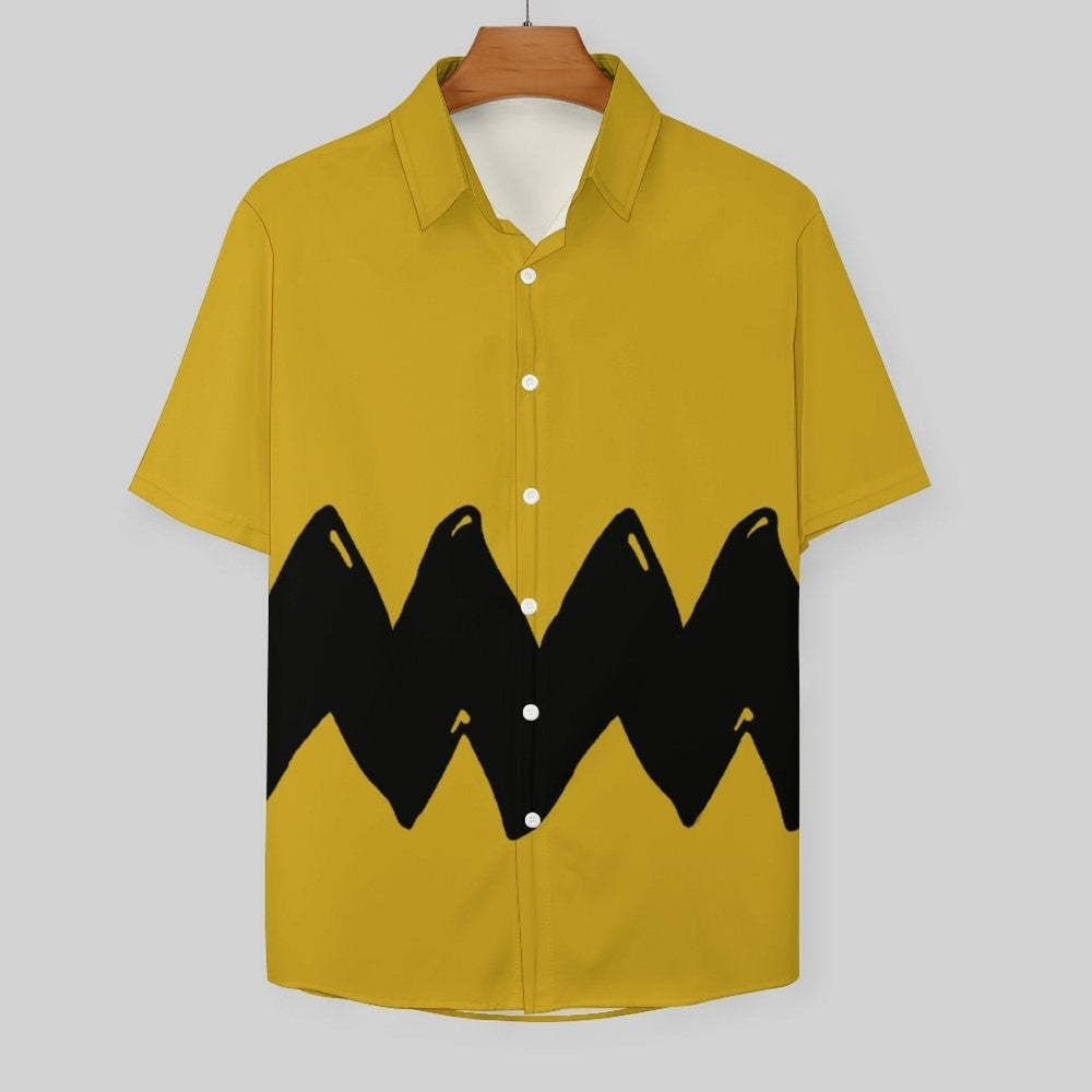 Geometric Short Sleeve Resort Shirt-Vacay Outfit