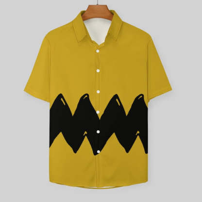 Geometric Short Sleeve Resort Shirt-Vacay Outfit