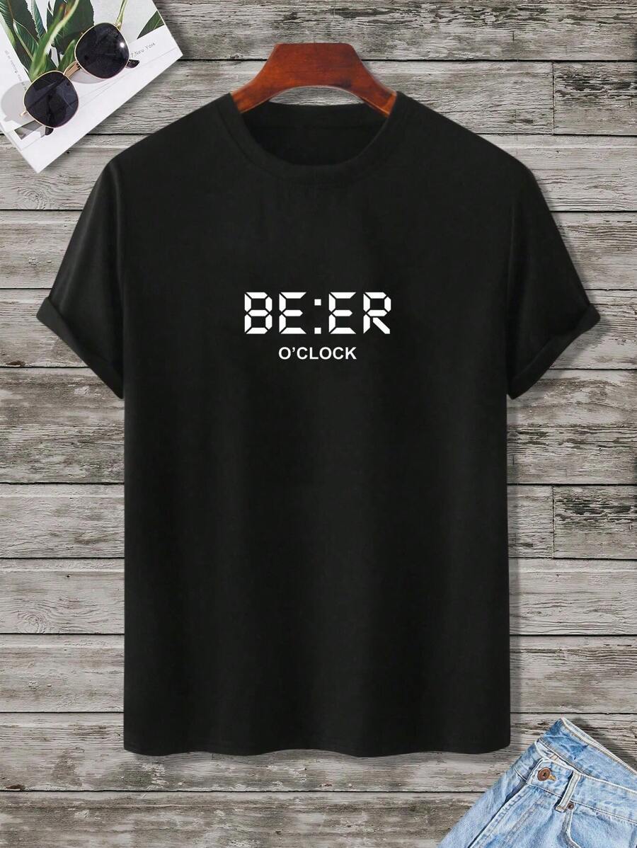 Graphic Letter Print T Shirt-Vacay Outfit