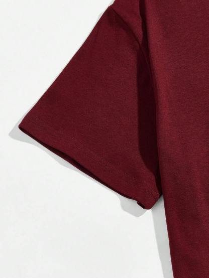 Round Collar Graphic Printed T Shirts-Vacay Outfit