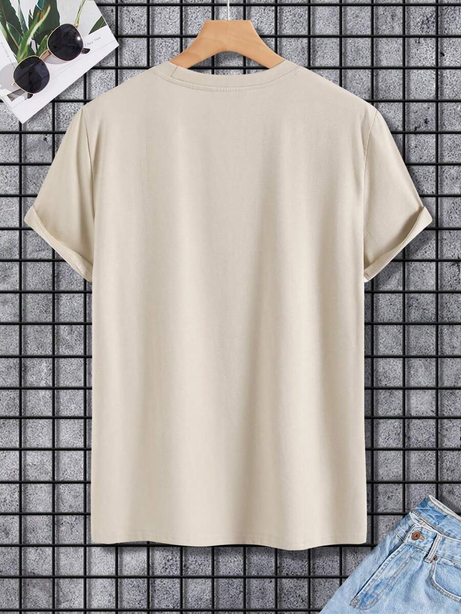 Round Collar Graphic Printed T Shirts-Vacay Outfit